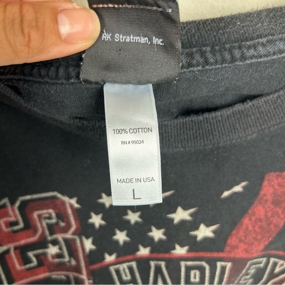 Harley Davidson Patriotic graphic motorcycle tee T-shirt size: L - Picture 6 of 8